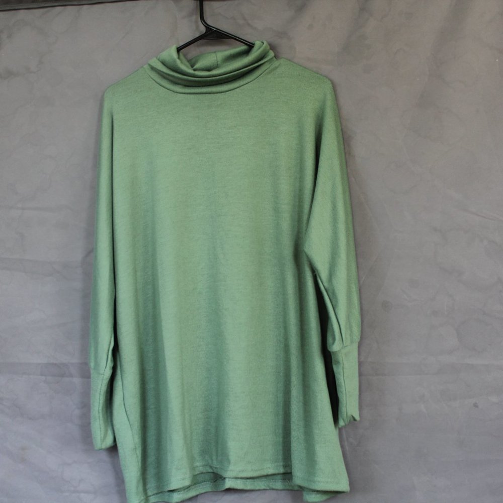 Miss Look  3XL Sage Green Long Sleeve Turtleneck